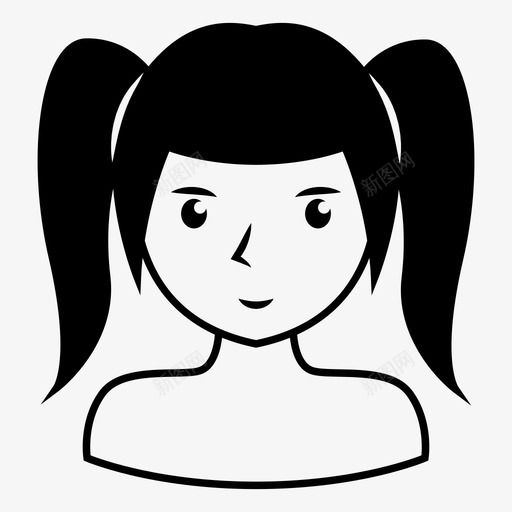 女性头像个人资料图标svg_新图网 https://ixintu.com 个人资料 头像 女性 用户