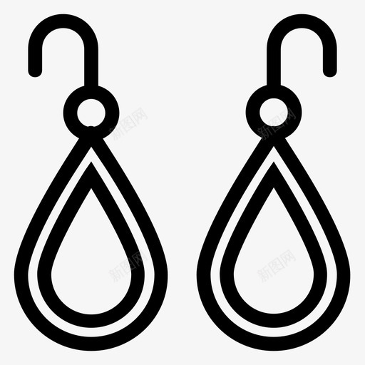 耳环珍珠吊坠图标svg_新图网 https://ixintu.com 吊坠 时装和服装系列 珍珠 耳环