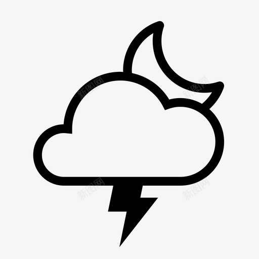 Cloud Moon Lightningsvg_新图网 https://ixintu.com Cloud Moon Lightning