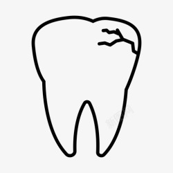 断牙裂牙断牙牙科治疗图标高清图片