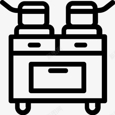 炉灶燃烧器厨房图标图标