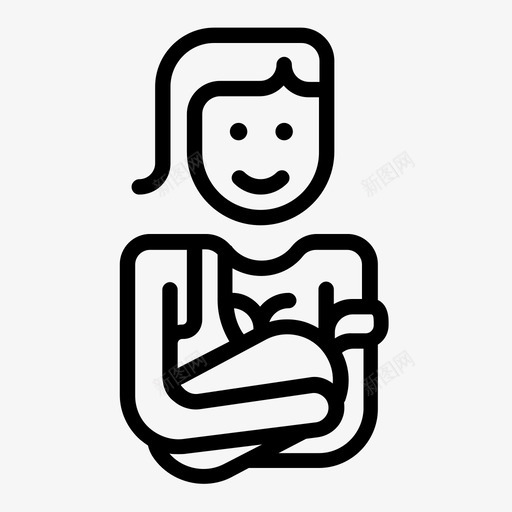 母乳喂养婴儿护理图标svg_新图网 https://ixintu.com 婴儿 婴儿养育 护理 新生儿 母乳喂养