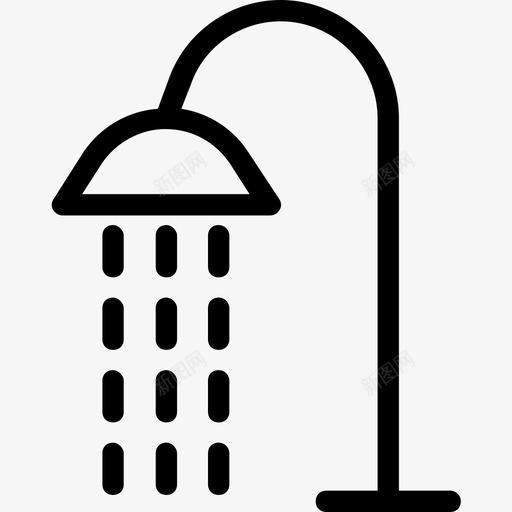 淋浴浴缸淋浴喷头图标svg_新图网 https://ixintu.com 洒水器 浴缸 淋浴 淋浴喷头 酒店平滑线图标