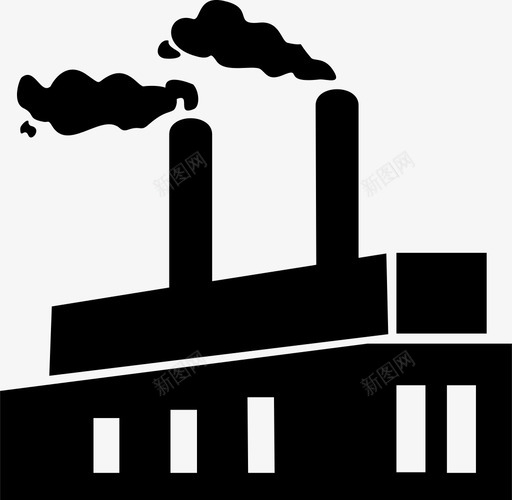 工厂烟雾空气污染黑烟图标svg_新图网 https://ixintu.com 工厂烟雾 废物 空气污染 黑烟
