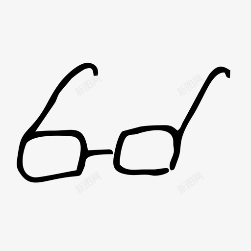 手绘眼镜素描图标svg_新图网 https://ixintu.com 手绘眼镜 素描