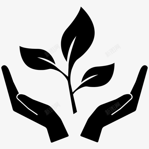 农业生态手图标svg_新图网 https://ixintu.com 农业 手 植物 清洁能源 生态 自然