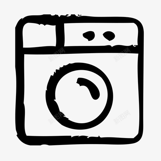 洗衣机设备电子图标svg_新图网 https://ixintu.com 小工具 洗衣机 电子 硬件 草图 设备