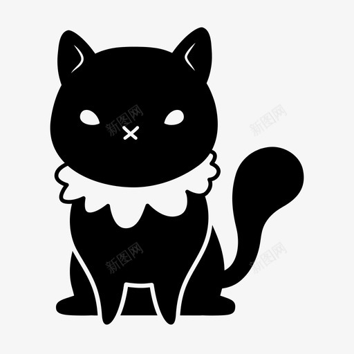 坐着的黑猫可爱万圣节图标svg_新图网 https://ixintu.com 万圣节 可爱 坐着的黑猫 小猫 恐怖