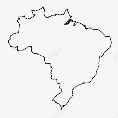 巴西地图美洲南部图标图标
