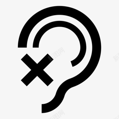 聋哑残疾耳朵图标图标
