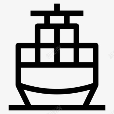 货船商业集装箱图标图标
