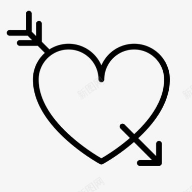 情人的心心碎心箭图标图标