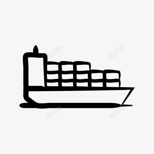 货船货物海运图标svg_新图网 https://ixintu.com 手绘 海运 装运 货物 货船