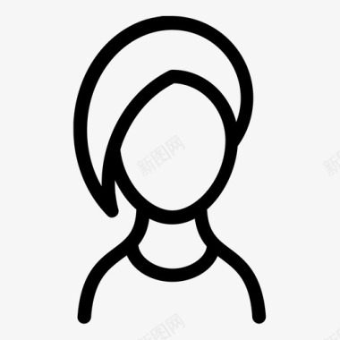 女性女孩发型图标图标