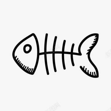 鱼骨死鱼剩饭图标图标