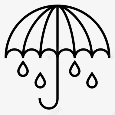 雨伞雨忙水图标图标
