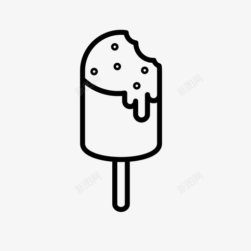 冰棒巧克力片冰激凌棒图标svg_新图网 https://ixintu.com 冰棒 冰激凌棒 巧克力片 糖果 融化的冰淇淋 食品