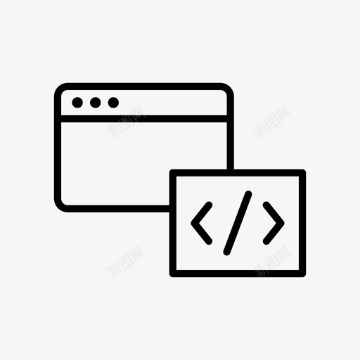 web开发浏览器代码图标svg_新图网 https://ixintu.com web开发 代码 浏览器 窗口