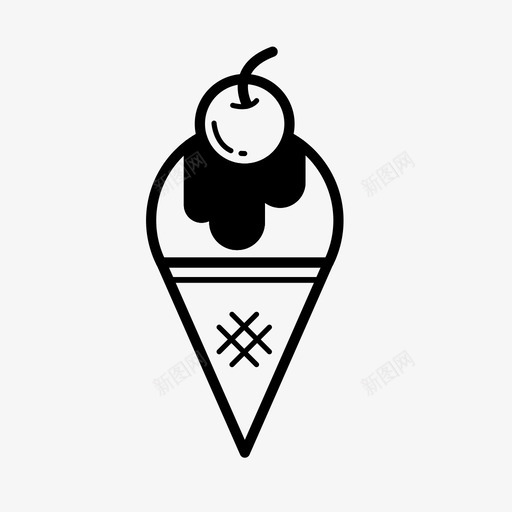 雪糕筒冰淇淋筒樱桃图标svg_新图网 https://ixintu.com 冰淇淋筒 樱桃 雪糕筒 食品05
