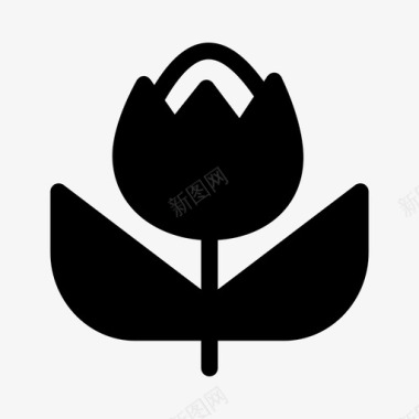 郁金香花自然图标图标