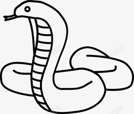 眼镜王蛇印度爬行动物图标图标