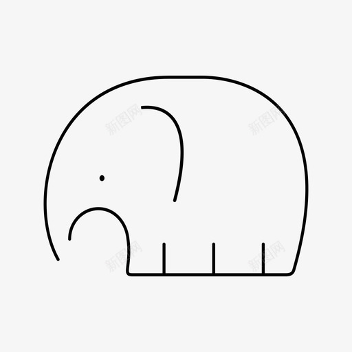 小象动物可爱图标svg_新图网 https://ixintu.com 动物 动物园 可爱 小象