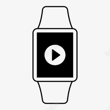 applewatch播放剪辑电影smartwatch线框图标图标