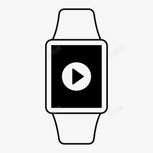 applewatch播放剪辑电影smartwatch线框图标svg_新图网 https://ixintu.com applewatch播放剪辑 smartwatch线框 电影