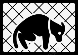 虐待动物关在笼子里的狗动物被关在笼子里图标高清图片