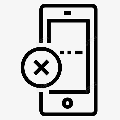 拒绝移动电话图标svg_新图网 https://ixintu.com 拒绝 智能 电话 移动 移动功能