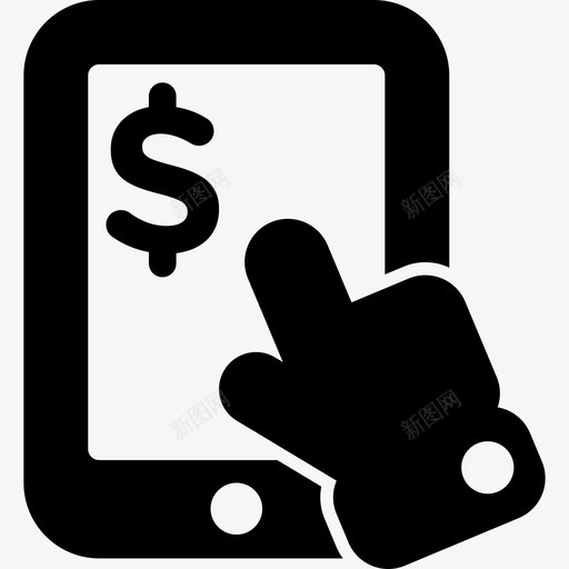 手指向平板电脑设备上的美元符号商业金融图标svg_新图网 https://ixintu.com 商业 手指向平板电脑设备上的美元符号 金融