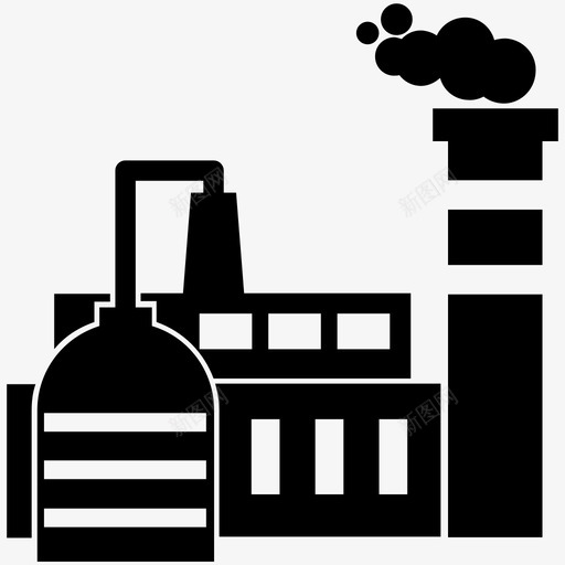 工厂厂房工业图标svg_新图网 https://ixintu.com 制造厂 厂房 工业 工厂 生产