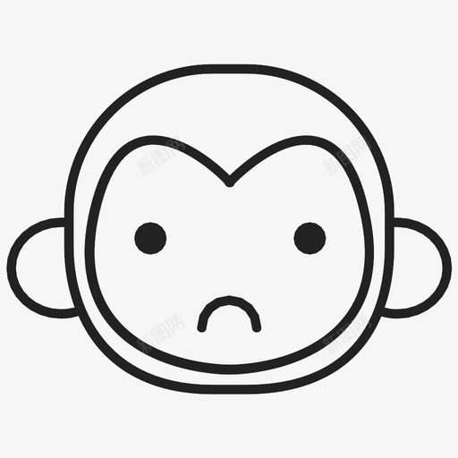 悲伤坏表情图标svg_新图网 https://ixintu.com 坏 悲伤 猴子 脸 表情