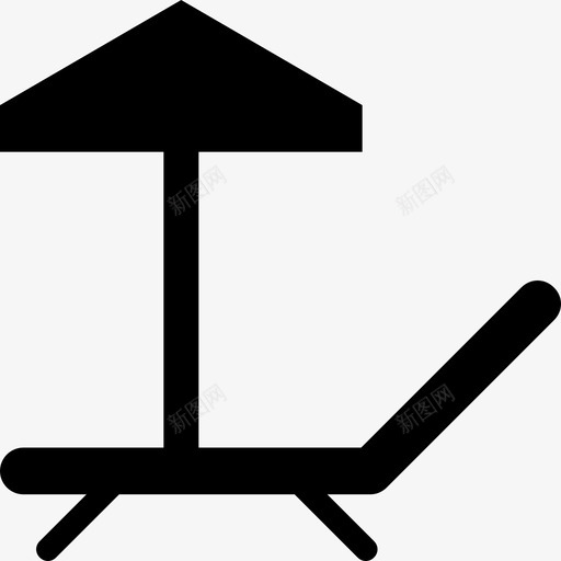 旅游海滩躺椅图标svg_新图网 https://ixintu.com 一套夏季和旅行字形图标 旅游 日光浴 晒黑 海滩 躺椅 雨伞