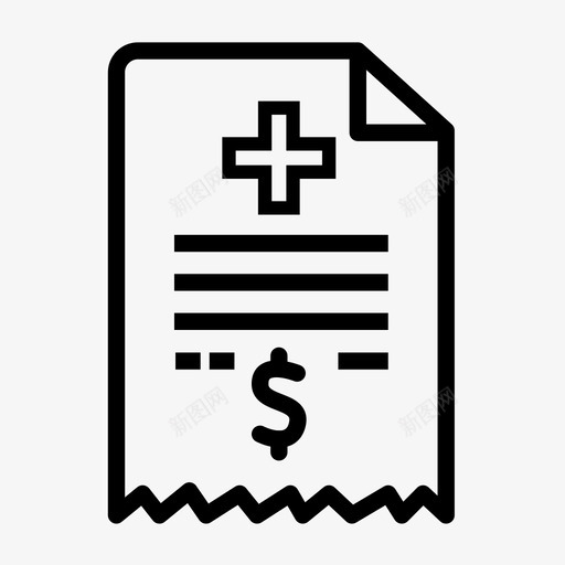 医疗收据账单健康保险图标svg_新图网 https://ixintu.com 健康保险 医疗保险 医疗收据 医疗账单 账单