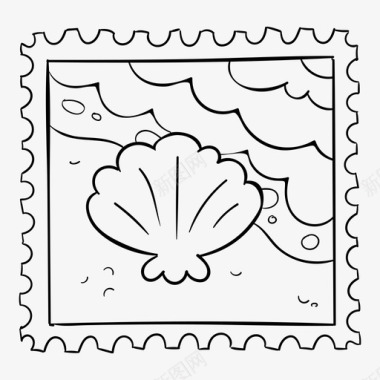 邮票邮件标记图标图标