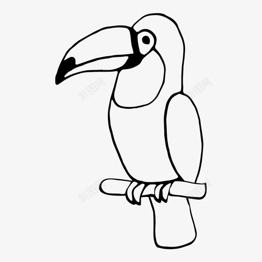 巨嘴鸟鸟类自然图标svg_新图网 https://ixintu.com 巨嘴鸟 热带 自然 鸟类