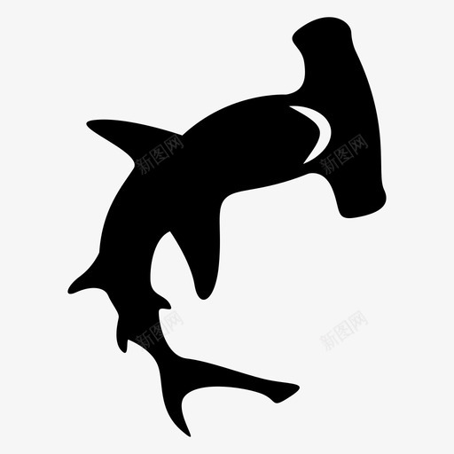 锤头鲨动物鱼图标svg_新图网 https://ixintu.com 动物 海洋 锤头鲨 鱼