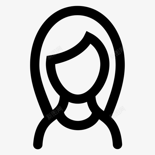 女性女孩发型图标svg_新图网 https://ixintu.com 个人资料 发型 女孩 女性 用户