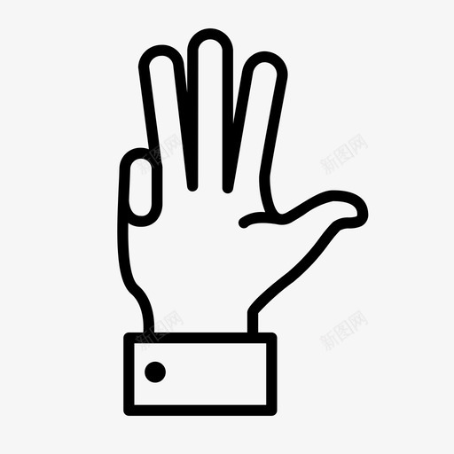 四数数四个手指图标svg_新图网 https://ixintu.com 四 四个手指 手 手势 数数