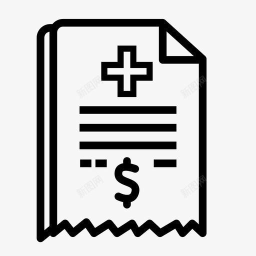 健康保险账单发票图标svg_新图网 https://ixintu.com 健康保险 医疗保险 发票 账单
