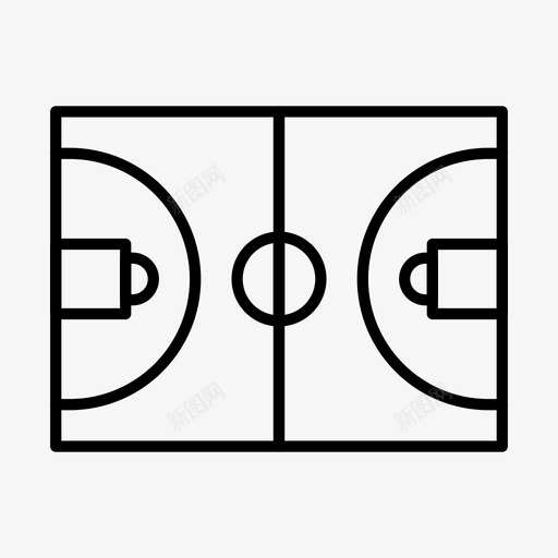 篮球场场地比赛图标svg_新图网 https://ixintu.com 场地 比赛 简单2 篮球场 运动