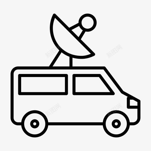 移动单元汽车记者图标svg_新图网 https://ixintu.com 卫星车 汽车 移动单元 记者 运输单薄 面包车
