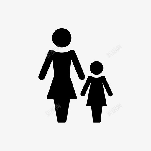 单亲母亲孩子父母图标svg_新图网 https://ixintu.com 单亲母亲 妇女 孩子 家庭 父母