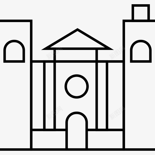 瓦莱塔建筑地标图标svg_新图网 https://ixintu.com 地标 建筑 旅游 瓦莱塔 纪念碑 首都世界地标线