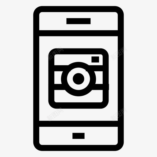 手机相机iphone图标svg_新图网 https://ixintu.com iphone 手机 智能手机 相机 移动功能线