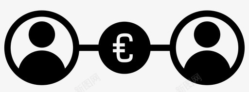 货币连接现金欧元图标图标