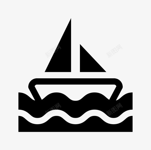 帆船大海假期图标svg_新图网 https://ixintu.com 假期 大海 帆船 暑假填充图标集