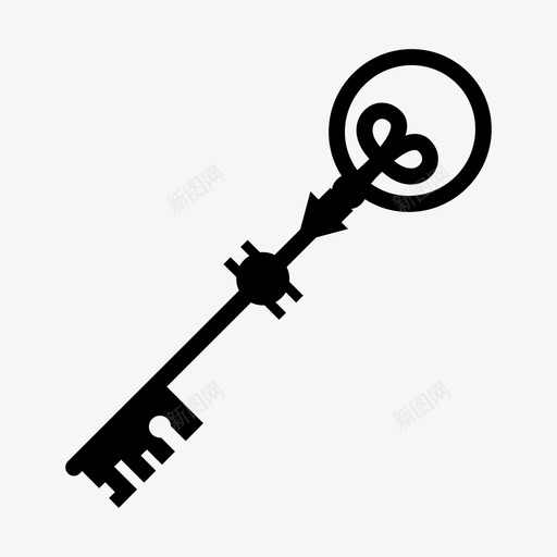 复古钥匙钥匙锁图标svg_新图网 https://ixintu.com 复古钥匙 安全 钥匙 锁