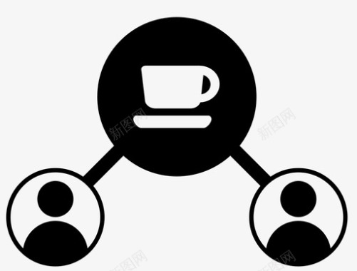 连接咖啡目标聊天图标图标